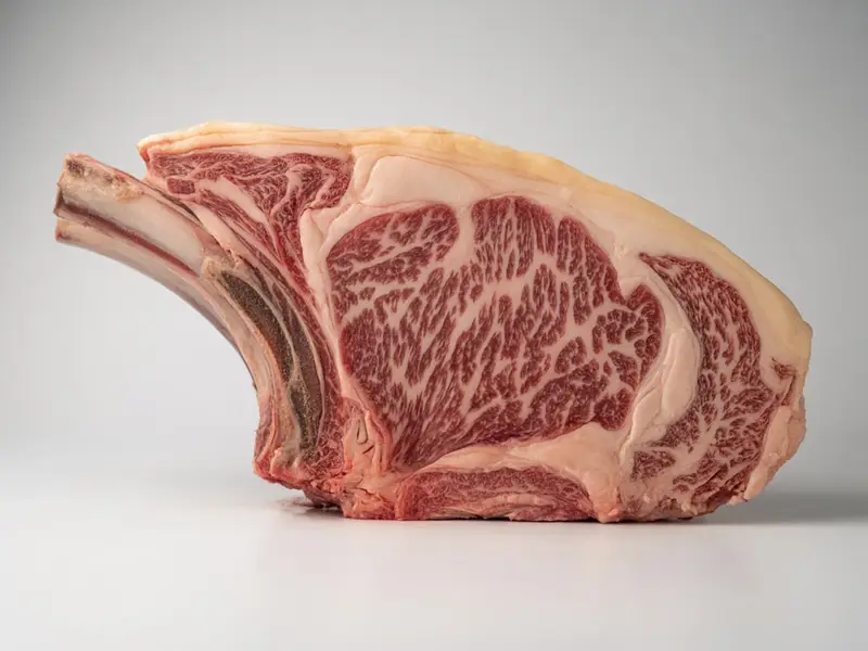 Chuletón de vacuno crudo con su hueso