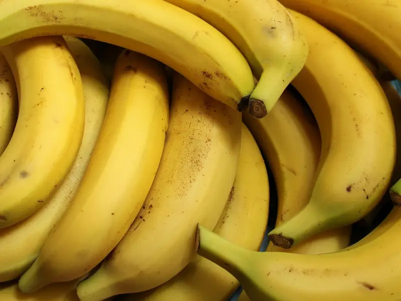 Racimo de plátanos maduros